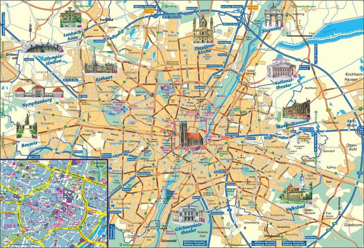 शहर के नक्शे के म्यूनिख जर्मनी