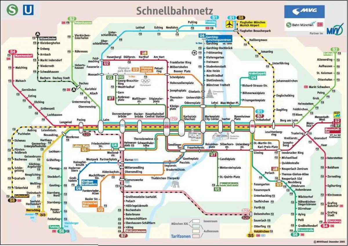 म्यूनिख मेट्रो मानचित्र