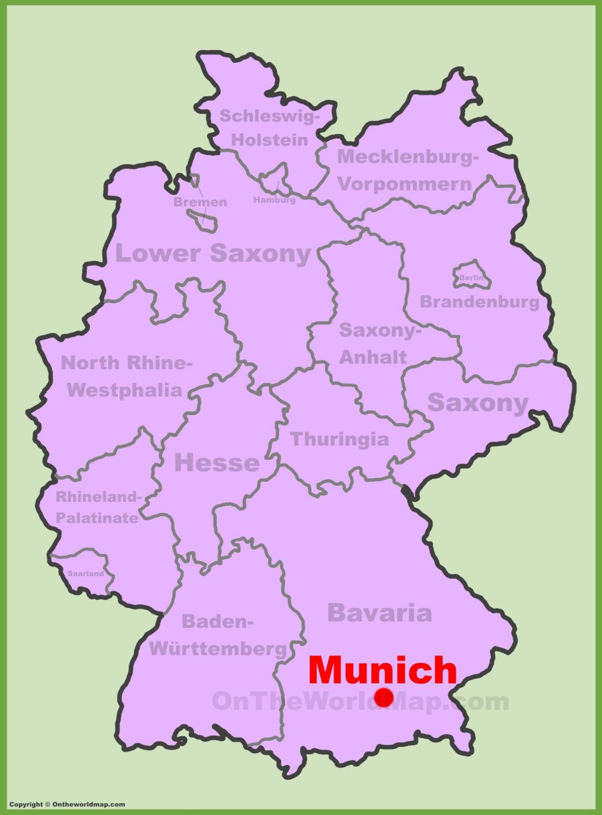 नक्शा म्यूनिख के स्थान