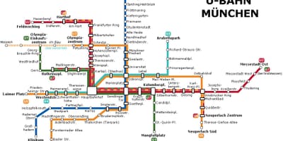 Ubahn नक्शा म्यूनिख