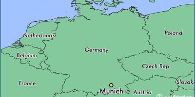 म्यूनिख जर्मनी के एक नक्शे पर