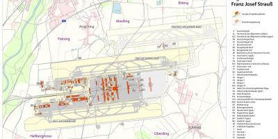 म्यूनिख हवाई अड्डे के टर्मिनल का नक्शा